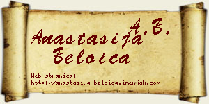 Anastasija Beloica vizit kartica